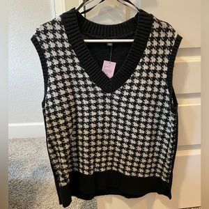 houndstooth sweater vest